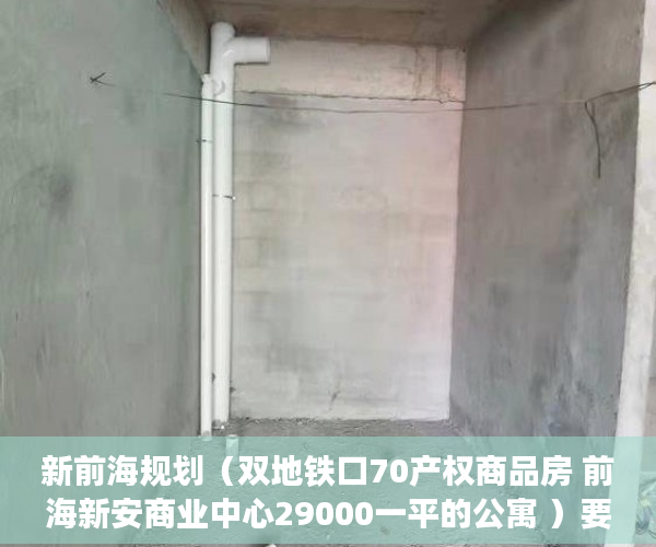 新前海规划（双地铁口70产权商品房 前海新安商业中心29000一平的公寓 ）要怎么买小产权房，