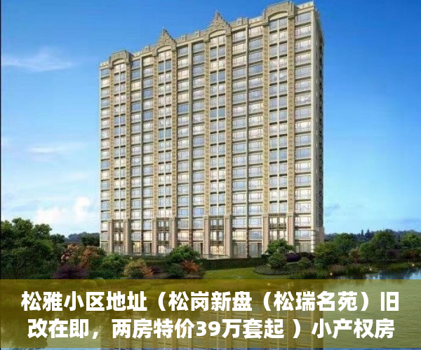 松雅小区地址（松岗新盘（松瑞名苑）旧改在即，两房特价39万套起 ）小产权房一房二卖起诉要多久，