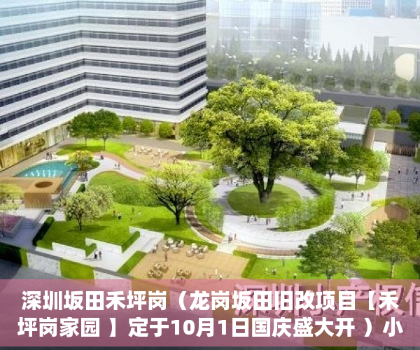 深圳坂田禾坪岗（龙岗坂田旧改项目【禾坪岗家园 】定于10月1日国庆盛大开 ）小产权房多久年才拆，