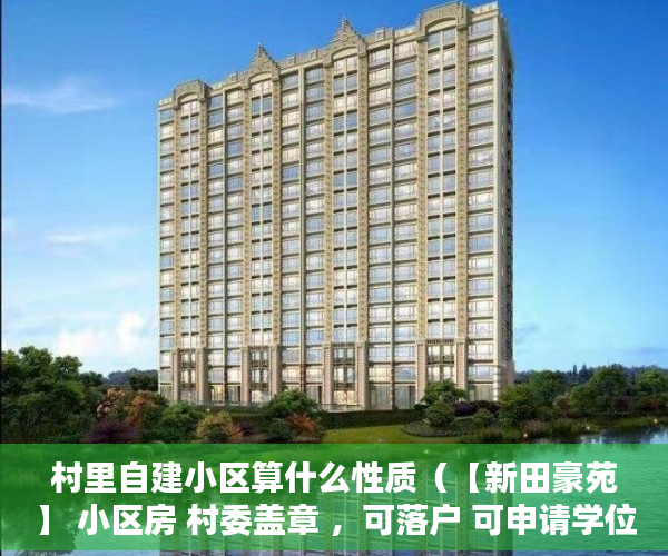 村里自建小区算什么性质（【新田豪苑】 小区房 村委盖章 ，可落户 可申请学位 ）小产权证办理需要多久，