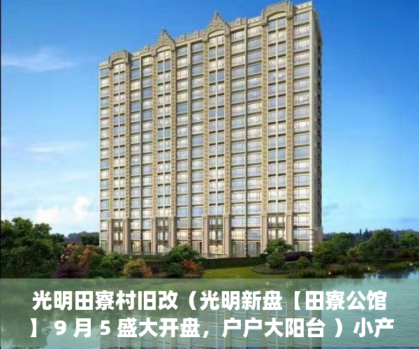 光明田寮村旧改（光明新盘【田寮公馆】 9 月 5 盛大开盘，户户大阳台 ）小产权房怎么不让建了，