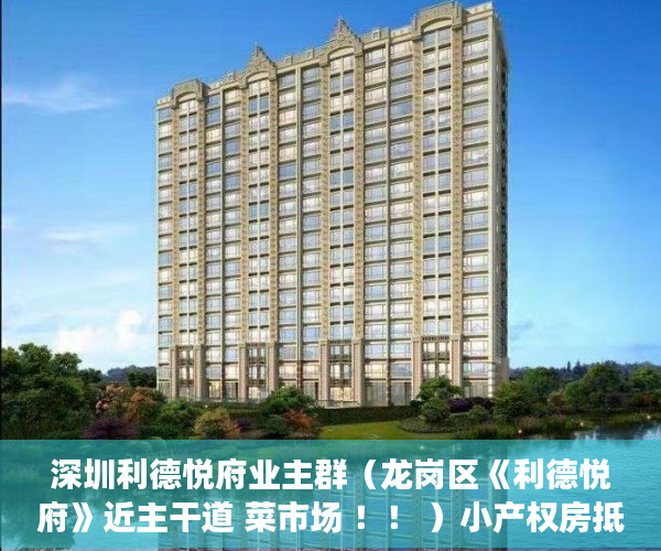 深圳利德悦府业主群（龙岗区《利德悦府》近主干道 菜市场 ！！ ）小产权房抵押贷款多久能下款，
