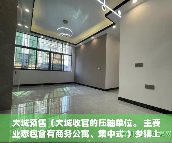 大城预售（大城收官的压轴单位。 主要业态包含有商务公寓、集中式 ）乡镇上有小产权房怎么办，