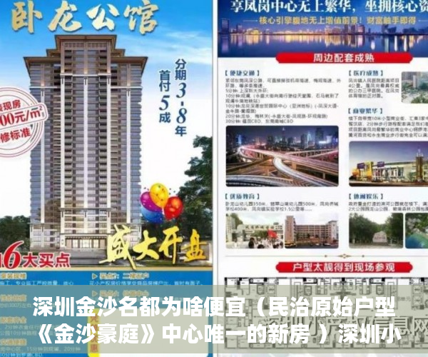 深圳金沙名都为啥便宜（民治原始户型《金沙豪庭》中心唯一的新房 ）深圳小产权房住多久，