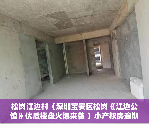 松岗江边村（深圳宝安区松岗《江边公馆》优质楼盘火爆来袭 ）小产权房逾期多久会被处理，