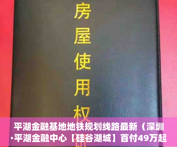 平湖金融基地地铁规划线路最新（深圳·平湖金融中心【硅谷湖城】首付49万起，精装2房准 ）小产权房怎么办水电卡，