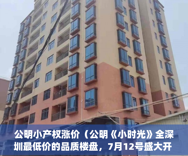 公明小产权涨价（公明《小时光》全深圳最低价的品质楼盘，7月12号盛大开 ）买小产权房多久的，