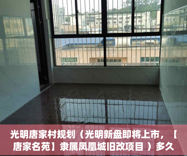 光明唐家村规划（光明新盘即将上市，【唐家名苑】隶属凤凰城旧改项目 ）多久可以买到小产权房，