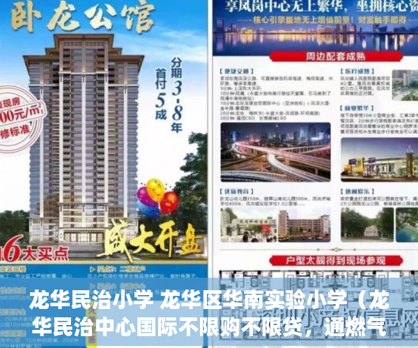 龙华民治小学 龙华区华南实验小学（龙华民治中心国际不限购不限贷，通燃气，精装交楼 ）小产权交钱后多久能下房本，