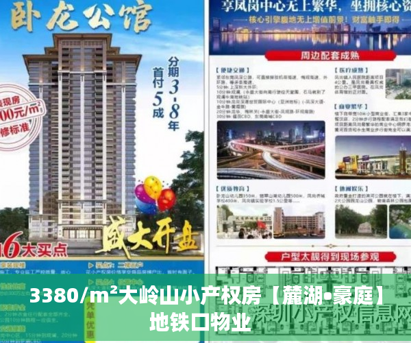 3380/m²大岭山小产权房【麓湖•豪庭】地铁口物业  