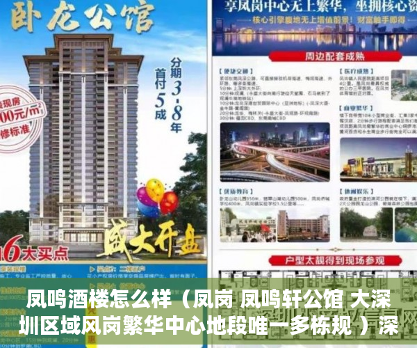 凤鸣酒楼怎么样（凤岗 凤鸣轩公馆 大深圳区域风岗繁华中心地段唯一多栋规 ）深圳小产权房转正后多久可以买，