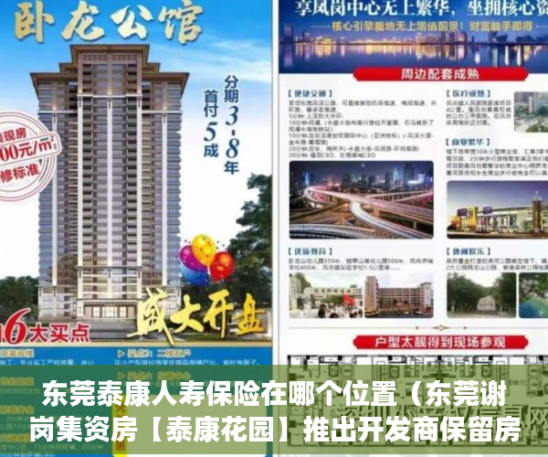 东莞泰康人寿保险在哪个位置（东莞谢岗集资房【泰康花园】推出开发商保留房源80套 ）驿小产权房怎么样，