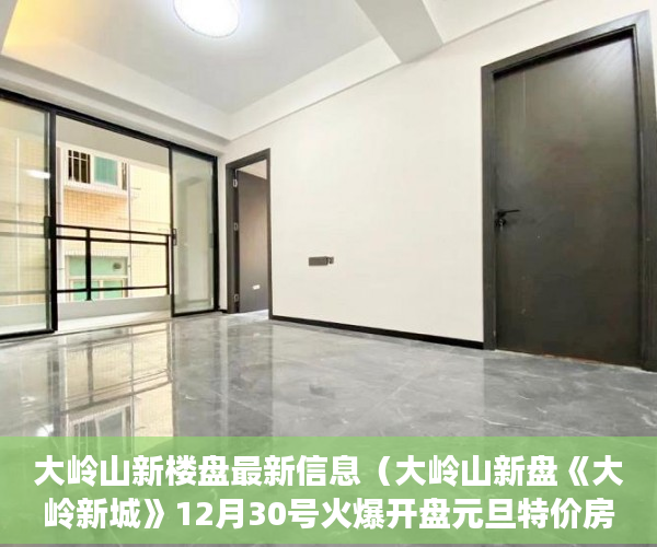 大岭山新楼盘最新信息（大岭山新盘《大岭新城》12月30号火爆开盘元旦特价房2980 ）小产权能贷款多久，