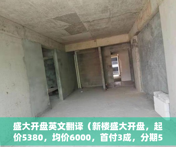 盛大开盘英文翻译（新楼盛大开盘，起价5380，均价6000，首付3成，分期5年 ）大产权下来后小产权多久可以办理，