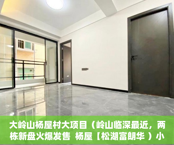 大岭山杨屋村大项目（岭山临深最近，两栋新盘火爆发售  杨屋【松湖富朗华 ）小产权分割商铺能用多久，