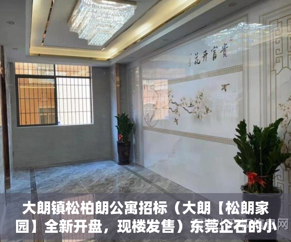 大朗镇松柏朗公寓招标（大朗【松朗家园】全新开盘，现楼发售）东莞企石的小产权房怎么办，