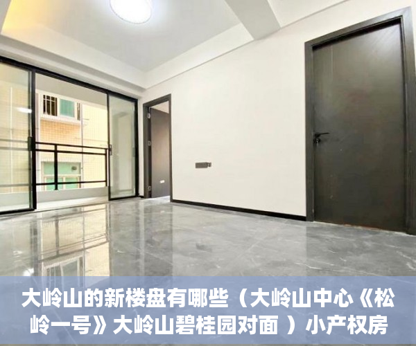 大岭山的新楼盘有哪些（大岭山中心《松岭一号》大岭山碧桂园对面 ）小产权房多久能卖，