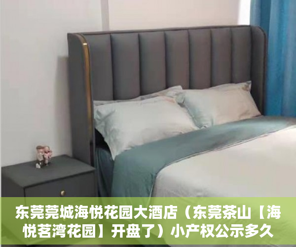东莞莞城海悦花园大酒店（东莞茶山【海悦茗湾花园】开盘了）小产权公示多久下房产证，