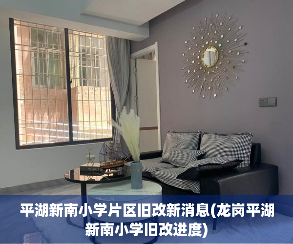 平湖新南小学片区旧改新消息(龙岗平湖新南小学旧改进度)