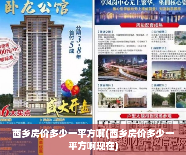 西乡房价多少一平方啊(西乡房价多少一平方啊现在)