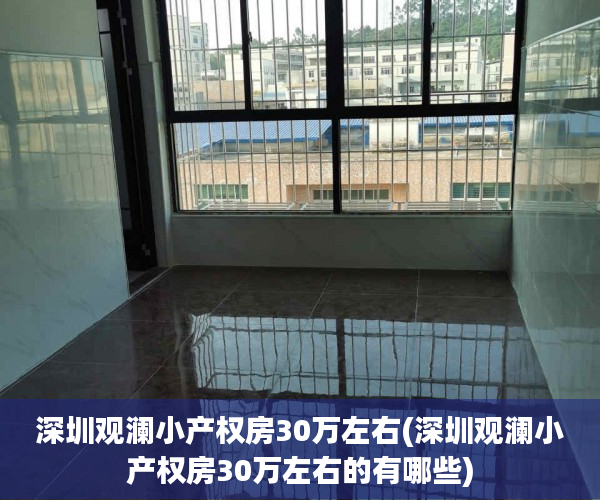 深圳观澜小产权房30万左右(深圳观澜小产权房30万左右的有哪些)