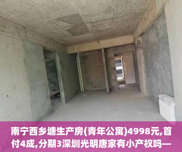 南宁西乡塘生产房(青年公寓)4998元,首付4成,分期3深圳光明唐家有小产权吗—5年  西乡_南宁