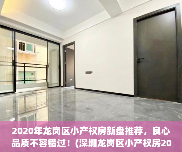 2020年龙岗区小产权房新盘推荐，良心品质不容错过！(深圳龙岗区小产权房2020新盘)