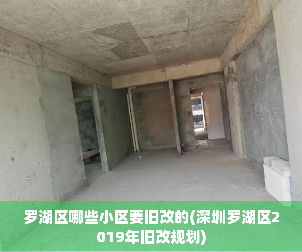 罗湖区哪些小区要旧改的(深圳罗湖区2019年旧改规划)