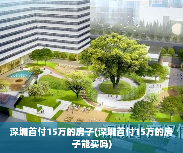 深圳首付15万的房子(深圳首付15万的房子能买吗)