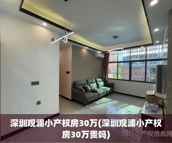 深圳观澜小产权房30万(深圳观澜小产权房30万贵吗)