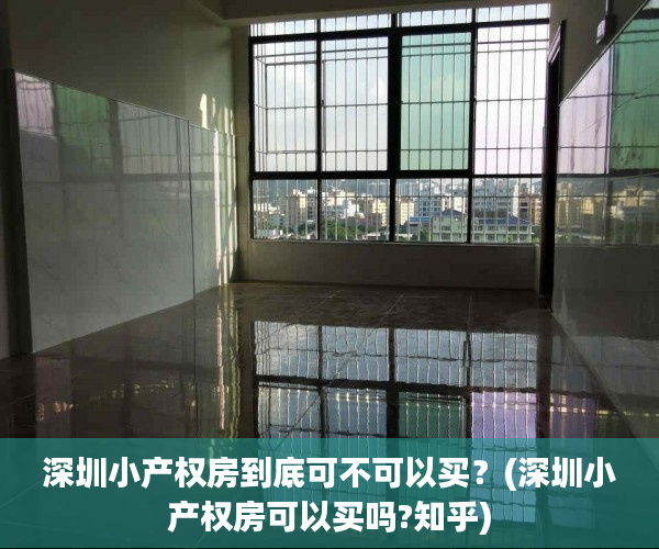 深圳小产权房到底可不可以买？(深圳小产权房可以买吗?知乎)