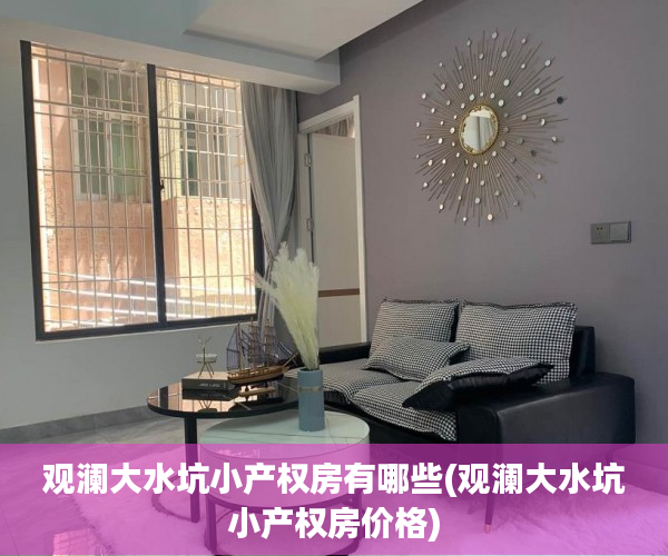 观澜大水坑小产权房有哪些(观澜大水坑小产权房价格)