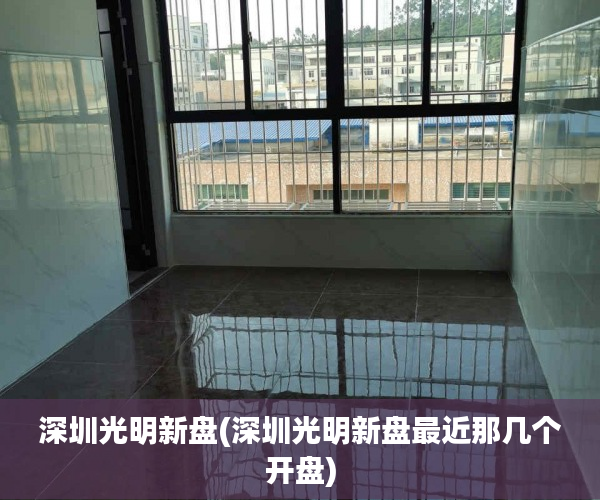 深圳光明新盘(深圳光明新盘最近那几个开盘)