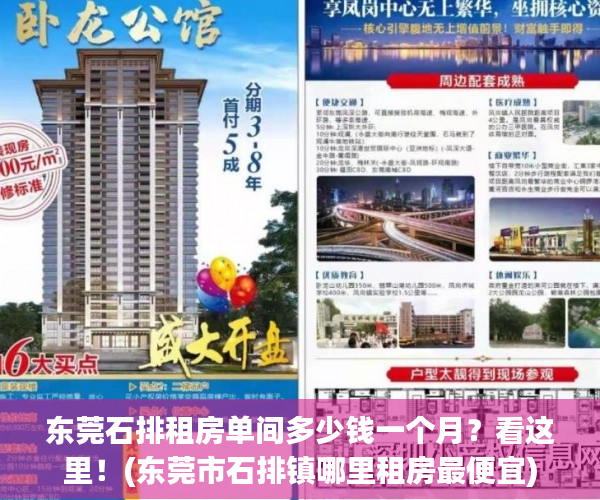 东莞石排租房单间多少钱一个月？看这里！(东莞市石排镇哪里租房最便宜)