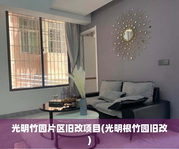 光明竹园片区旧改项目(光明根竹园旧改)