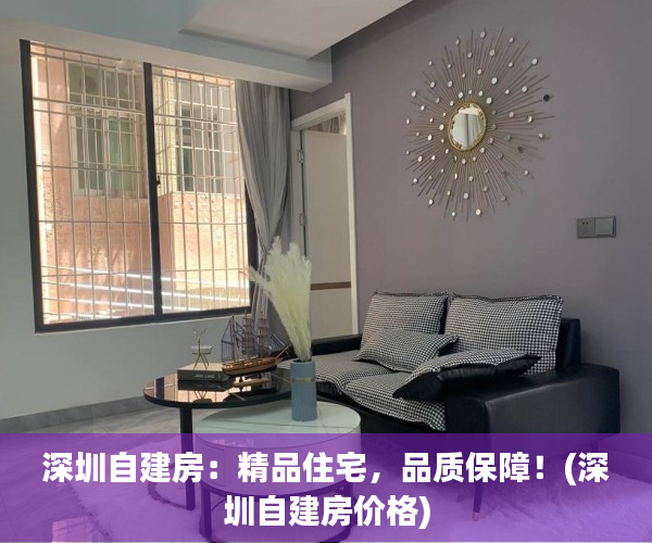 深圳自建房：精品住宅，品质保障！(深圳自建房价格)