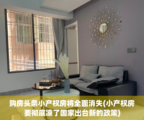 购房头条小产权房将全面消失(小产权房要彻底凉了国家出台新的政策)