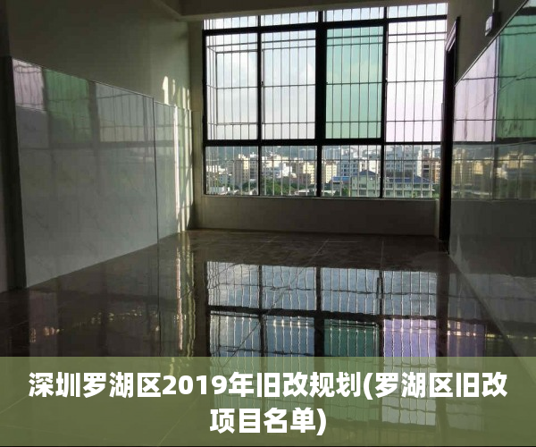 深圳罗湖区2019年旧改规划(罗湖区旧改项目名单)
