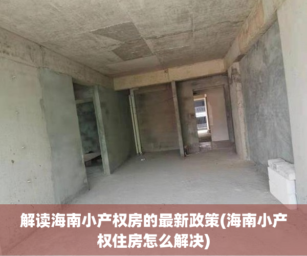 解读海南小产权房的最新政策(海南小产权住房怎么解决)