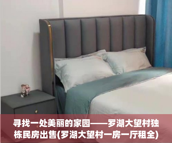 寻找一处美丽的家园——罗湖大望村独栋民房出售(罗湖大望村一房一厅租全)