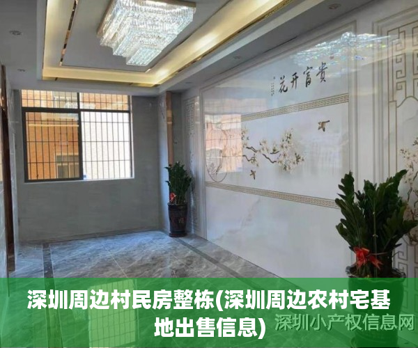 深圳周边村民房整栋(深圳周边农村宅基地出售信息) 深圳周边村民房整栋(深圳周边农村宅基地出售信息)