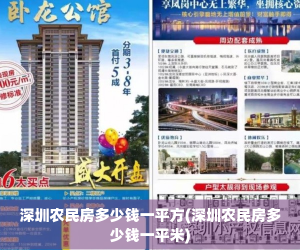 深圳农民房多少钱一平方(深圳农民房多少钱一平米)