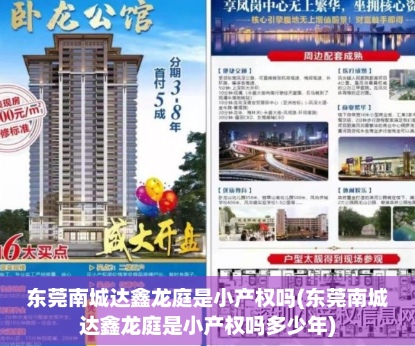 东莞南城达鑫龙庭是小产权吗(东莞南城达鑫龙庭是小产权吗多少年) 东莞南城达鑫龙庭是小产权吗(东莞南城达鑫龙庭是小产权吗多少年)