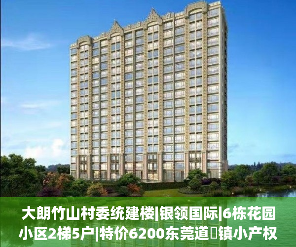 大朗竹山村委统建楼|银领国际|6栋花园小区2梯5户|特价6200东莞道滘镇小产权房|首付五成分期五年小产权_深圳小产权房