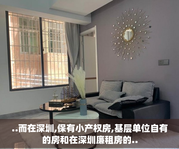 ..而在深圳,保有小产权房,基层单位自有的房和在深圳廉租房的..