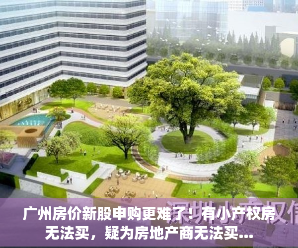 广州房价新股申购更难了！有小产权房无法买，疑为房地产商无法买…
