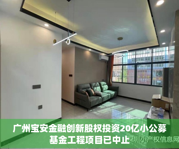 广州宝安金融创新股权投资20亿小公募基金工程项目已中止
