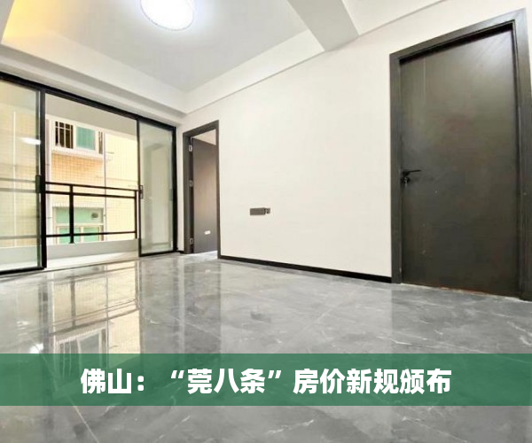 佛山：“莞八条”房价新规颁布