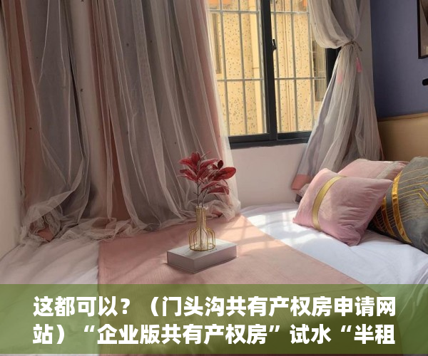 这都可以？（门头沟共有产权房申请网站）“企业版共有产权房”试水“半租半买”你接受吗？，共有产权房申请网站登不上去，
