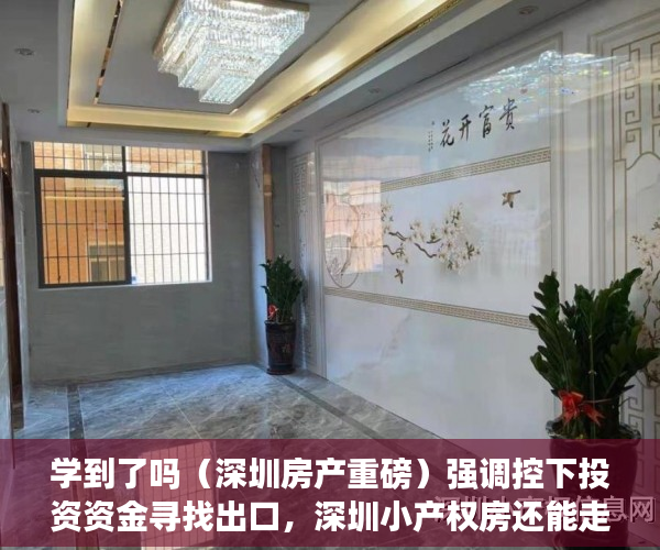 学到了吗（深圳房产重磅）强调控下投资资金寻找出口，深圳小产权房还能走多远？，深圳房价洼地，